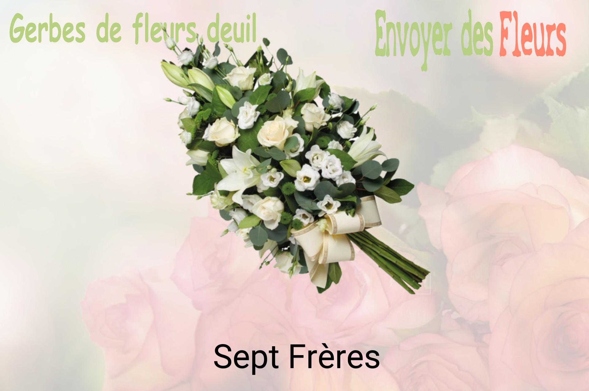 Gerbe de fleurs de deuil livrée à Sept-Frères